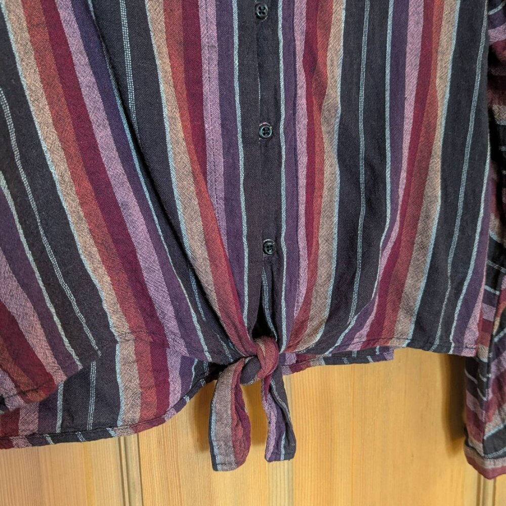 Rails Sloane Tie-Front Top Vertical Stripe Red Or… - image 5